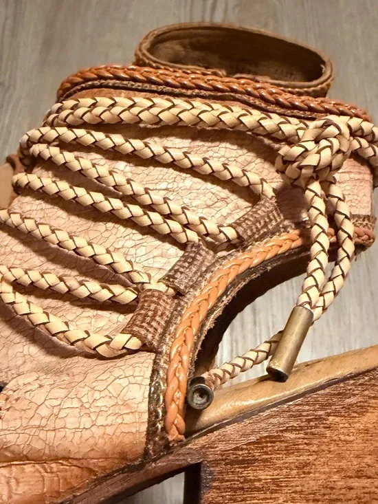NWOB Corral Jessica Tall Top Leather Sandals - Tan - Size 7 - Picture 7 of 11